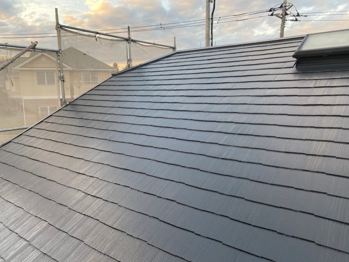 神奈川県横浜市　アパート　屋根・外壁塗装工事　スレート屋根の塗装