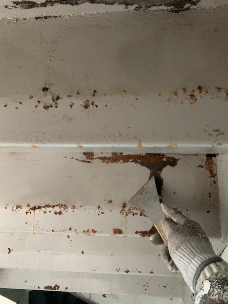 屋外階段・格子手すりの塗装と長尺シート貼りを実施｜東京都多摩市関戸