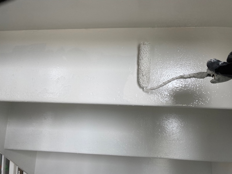 屋外階段・格子手すりの塗装と長尺シート貼りを実施｜東京都多摩市関戸